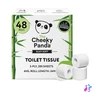 Kép 2/2 - Toalettpapír, bambusz, 3 rétegű, kistekercses, 48 tekercs, CHEEKY PANDA, fehér