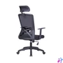 Kép 2/4 - Irodai forgószék, szövetborítás, állítható dőlésszögű fejtámla, "Joy", fekete