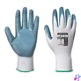 Kép 1/3 - Védőkesztyű, nitril, M méret, "Flexo Grip" szürke-fehér