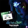 Kép 3/4 - Arc ékszer készlet, öntapadó, UV fényben fluoreszkáló, "Glow in the dark", neon színek