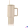 Kép 1/3 - Termoszbögre, 1,2 l,  szívószállal, füllel, bézs