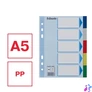 Kép 4/7 - Regiszter, műanyag, A5, 5 részes, ESSELTE, színes