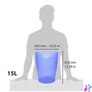 Kép 3/5 - Papírkosár, 15 liter, PP, EXACOMPTA "Linicolor", jégkék