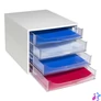 Kép 5/6 - Irattároló, műanyag, 4 fiókos, EXACOMPTA "Ecobox Office", szürke-áttetsző