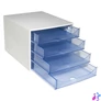 Kép 4/6 - Irattároló, műanyag, 4 fiókos, EXACOMPTA "Ecobox Linicolor", jégkék