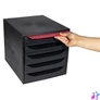 Kép 3/6 - Irattároló, műanyag, 5 fiókos, EXACOMPTA "Ecobox ExoBlack", fekete