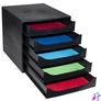 Kép 5/6 - Irattároló, műanyag, 5 fiókos, EXACOMPTA "Ecobox ExoBlack", fekete