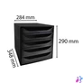 Kép 6/6 - Irattároló, műanyag, 5 fiókos, EXACOMPTA "Ecobox ExoBlack", fekete