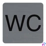 Kép 1/3 - Információs tábla, öntapadó, 7,5x7,5 cm, alumíniumhatású, EXACOMPTA, "WC"
