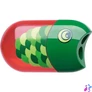 Kép 2/2 - Hegyező és radír, kétlyukú, tartályos, FABER-CASTELL, hal minta