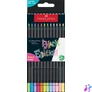 Kép 1/2 - Színes ceruza készlet, háromszögletű, FABER-CASTELL "Black Edition",  6-6 különböző neon és pasztell szín
