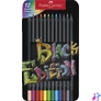 Kép 1/2 - Színes ceruza készlet, háromszögletű, fémdobozban, FABER-CASTELL "Black Edition",  12 különböző szín