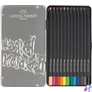 Kép 2/2 - Színes ceruza készlet, háromszögletű, fémdobozban, FABER-CASTELL "Black Edition",  12 különböző szín