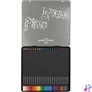 Kép 2/2 - Színes ceruza készlet, háromszögletű, fémdobozban, FABER-CASTELL "Black Edition",  24 különböző szín