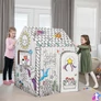Kép 9/10 - Játékház, színezhető, karton, FELLOWES, Egyszarvú házikó