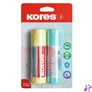Kép 1/5 - Ragasztóstift, pasztell színű tokban, 2x40 g, KORES, vegyes színek