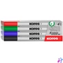 Kép 1/3 - Tábla- és flipchart marker készlet, 1-3 mm kúpos, KORES "K-Marker W1", 4 különböző szín