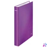 Kép 1/5 - Gyűrűs könyv, 4 gyűrű, D alakú, 40 mm, A4 Maxi, karton, LEITZ "Wow", lila