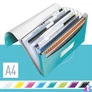 Kép 2/5 - Harmonikamappa, A4, PP, 6 rekeszes, LEITZ "Wow", jégkék