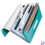 Kép 4/5 - Harmonikamappa, A4, PP, 6 rekeszes, LEITZ "Wow", jégkék
