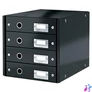 Kép 1/3 - Irattároló, laminált karton, 4 fiókos, LEITZ "Click&Store", fekete