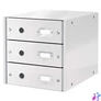 Kép 1/4 - Irattároló, laminált karton, 3 fiókos, LEITZ "Click&Store", fehér