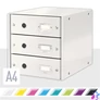 Kép 2/4 - Irattároló, laminált karton, 3 fiókos, LEITZ "Click&Store", fehér