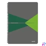 Kép 1/6 - Spirálfüzet, A4, kockás, 90 lap, PP borító, LEITZ "Office", szürke-zöld