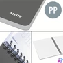 Kép 3/6 - Spirálfüzet, A4, vonalas, 90 lap, PP borító, LEITZ "Office", szürke-piros