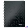 Kép 1/10 - Spirálfüzet, A5, vonalas, 80 lap, LEITZ "Wow", fekete