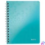 Kép 1/10 - Spirálfüzet, A5, vonalas, 80 lap, LEITZ "Wow", jégkék
