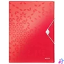 Kép 3/4 - Gumis mappa, 30 mm, PP, A4, LEITZ "Wow Jumbo", piros