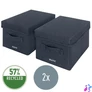 Kép 3/8 - Doboz, szövet borítású, S méret, LEITZ "Fabric", sötétszürke