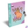 Kép 1/2 - Emlékkönyv, lakattal, A5, keményfedeles, LIZZYSULI "Lollipop Capybara", zöld-lila