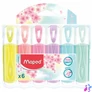 Kép 1/9 - Szövegkiemelő készlet, 1-5 mm, MAPED "Fluo Peps Quality", 6 különböző pasztell szín