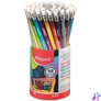 Kép 1/2 - Grafitceruza radírral, ceruzatartó, HB, háromszögletű, MAPED "Black`Peps Energy", 6 különböző minta