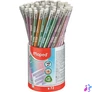 Kép 1/6 - Grafitceruza radírral, ceruzatartó, HB, háromszögletű, MAPED "Black`Peps Glitter Deco", vegyes pasztell színek