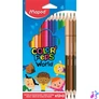 Kép 1/2 - Színes ceruza készlet, háromszögletű, MAPED "Color`Peps World", 12 különböző szín + 3 kétvégű bőrtónus ceruza