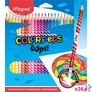 Kép 1/3 - Színes ceruza készlet, háromszögletű, radírozható, MAPED "Color`Peps Oops", 24 különböző szín