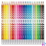 Kép 2/3 - Színes ceruza készlet, háromszögletű, radírozható, MAPED "Color`Peps Oops", 24 különböző szín