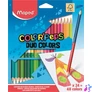 Kép 1/2 - Színes ceruza készlet, háromszögletű, kétvégű, MAPED "Color`Peps Duo", 48 különböző szín