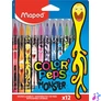 Kép 1/2 - Filctoll készlet, 2,8 mm, kimosható, MAPED "Color`Peps Monster" 12 különböző szín