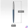 Kép 3/6 - Golyóstoll, 0,7 mm, ezüst színű klip, Waterloo kék tolltest, PARKER "Royal Jotter", kék