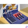 Kép 2/5 - Rollertoll készlet, 0,35 mm, nyomógombos, PILOT "Frixion Ball"/"Frixion Ball Plus", 3különböző szín+One Piece matrica