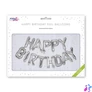 Kép 1/3 - Léggömb, 40 cm, PUKKA PAD "Happy Birthday", ezüst
