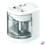 Kép 1/6 - Hegyező, kétlyukú, asztali, elemes, USB töltővel, RAPESCO"PS12-USB", fehér