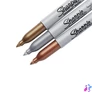 Kép 2/2 - Alkoholos marker készlet, 1,4 mm, kúpos, SHARPIE "Metallic", 3 különböző szín