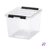 Kép 1/7 - Műanyag tárolódoboz, 3 liter, fekete fogantyúkkal, SMARTSTORE "Classic 3", átlátszó