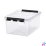 Kép 1/7 - Műanyag tárolódoboz, 8 liter, fekete fogantyúkkal, SMARTSTORE "Classic 10", átlátszó