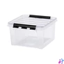 Kép 1/7 - Műanyag tárolódoboz, 8 liter, fekete fogantyúkkal, SMARTSTORE "Classic 12", átlátszó